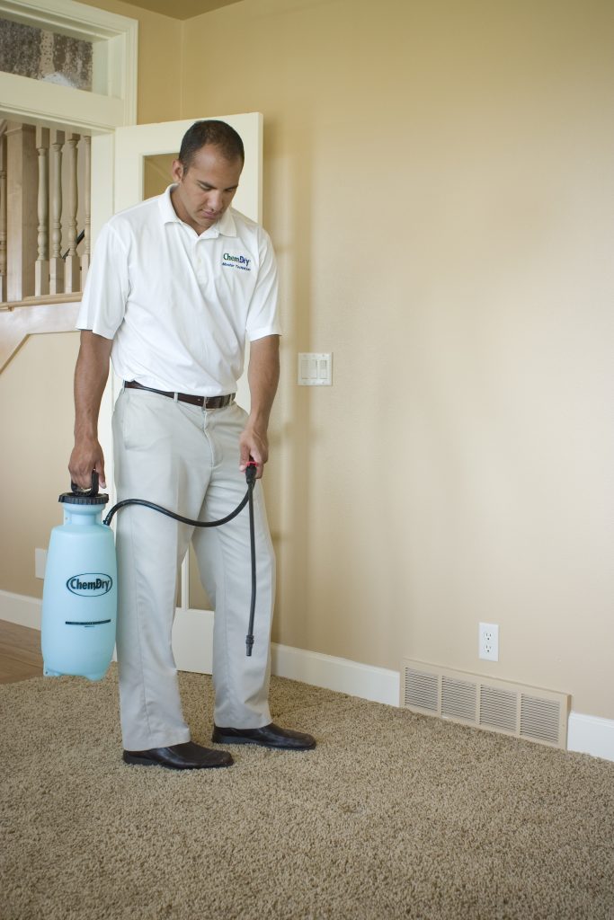 Sanitisation Spray on Carpet